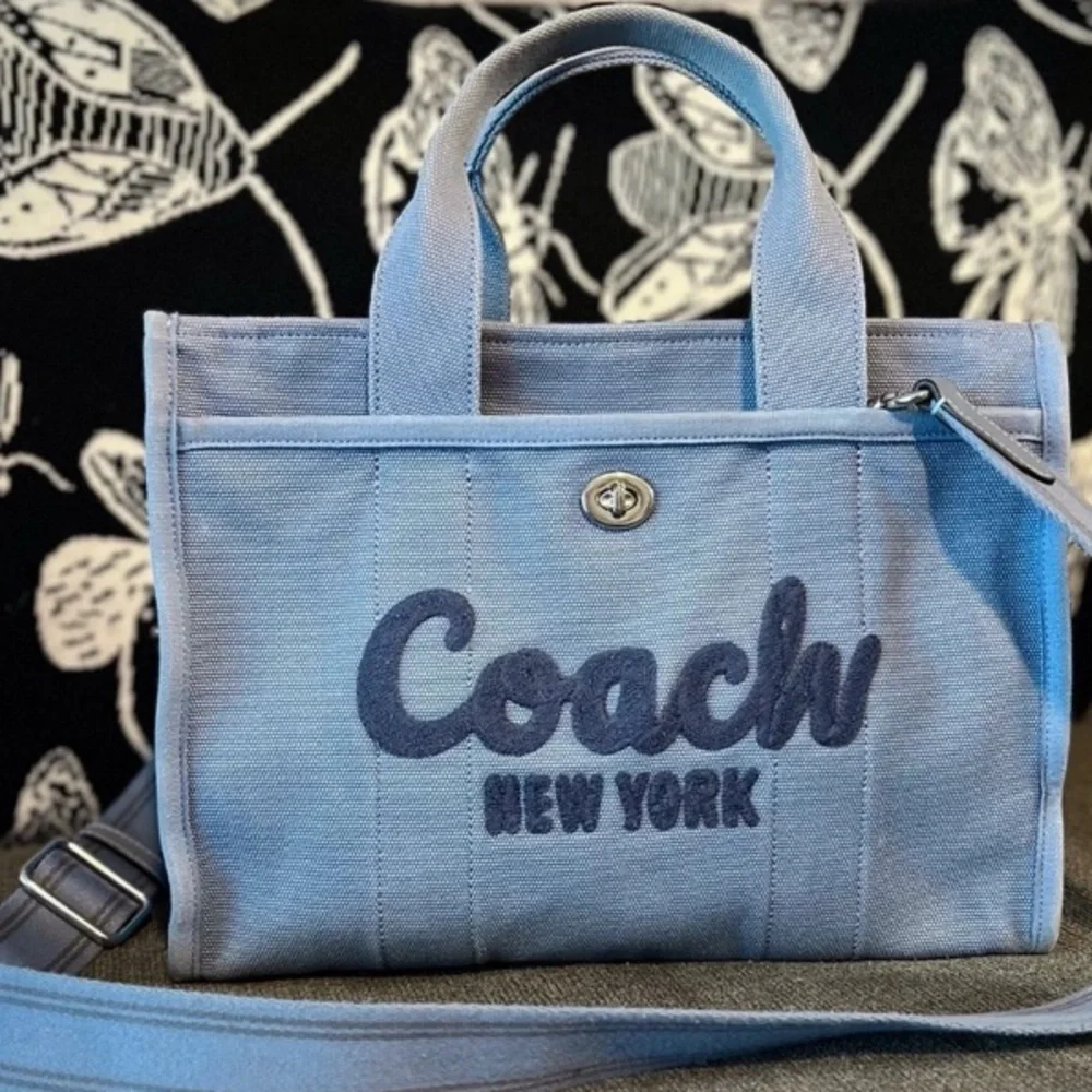 COACH Canvas Cargo Tote Bag w/ Detachable Crossbody/Shoulder Strap, EUC